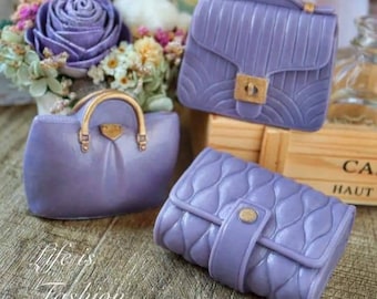 3d and non 3d ladies women handbag clutch wallet purse designer bag soap candle epoxy resin casting artisan silicone mould mold unique
