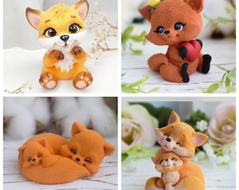 Handmade silicone mold cute 3d fox mould soap candle resin craft supplies melt and pour soaps candles chocolate making