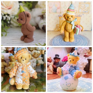 Silicone mold for 3d cute teddy bear blowing candle / with gift box design soap making candle designer mould chocolate birthday cake cement