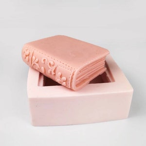 Book shape  soap mold candle mould silicone melt and pour craft supplies christmas