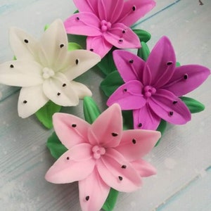 3d lily silicone mold mould soap candle artisan designer floral molds bouquet making - 1 cavity flower mold
