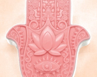 Main de Hamsa 4 cavités porte-encens sous-verre moule en silicone main de dieu main de Fatima artisanat moules moule résine savon argile faire fondre et verser