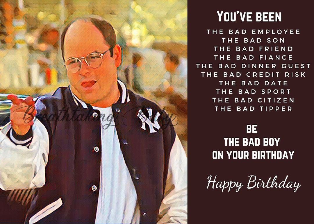 Seinfeld Fan Birthday Card Printable DIGITAL FILE INSTANT Download