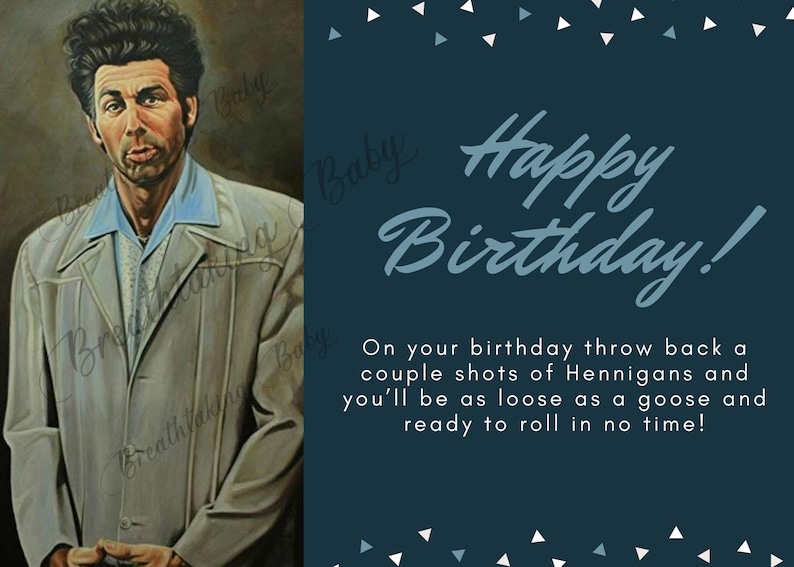 Seinfeld Fan Birthday Card Printable DIGITAL FILE - Etsy