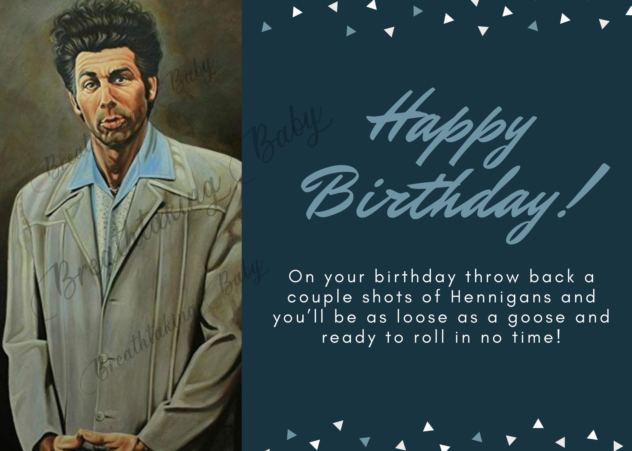Seinfeld Fan Birthday Card Printable DIGITAL FILE INSTANT Download
