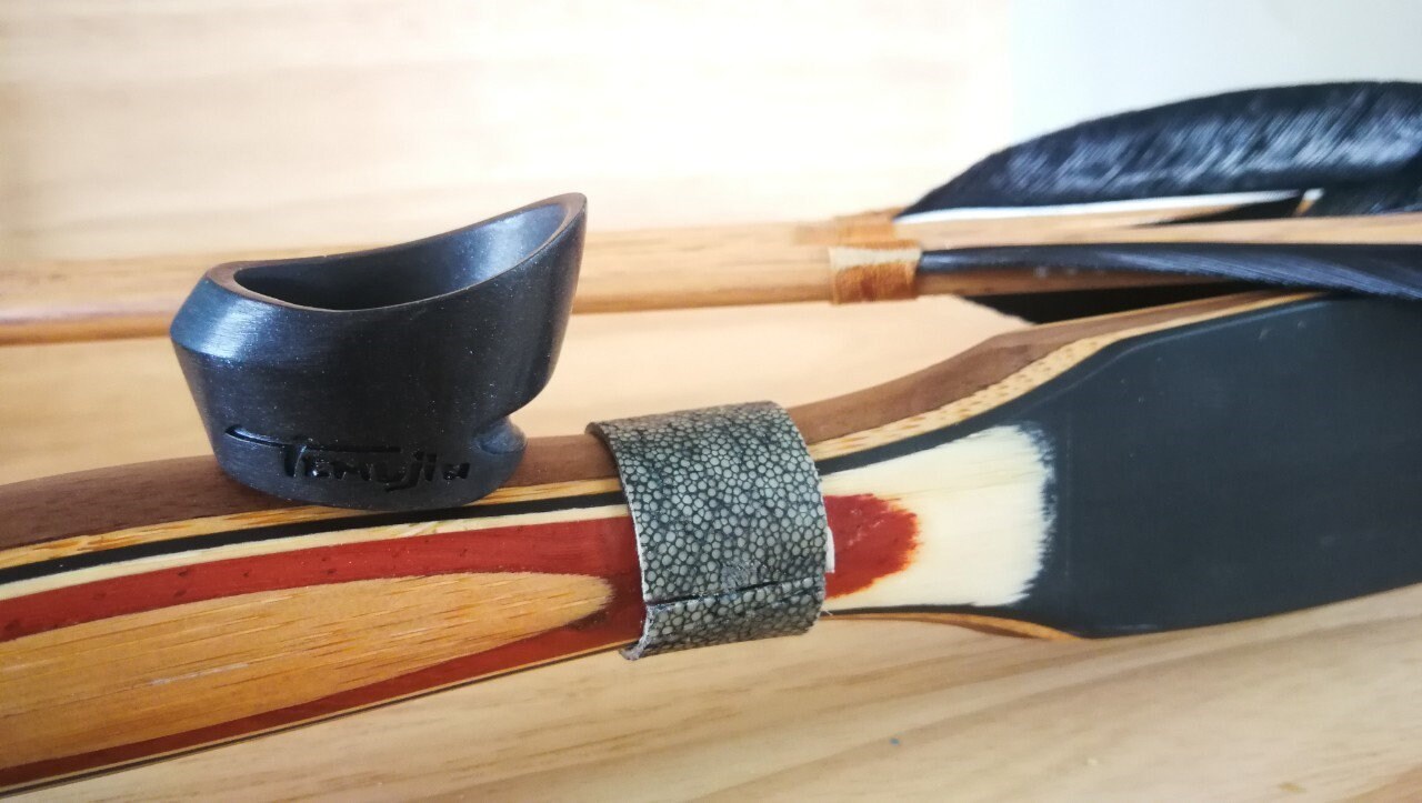 Temujin Handmade Brown Archery Cylindrical Thumb Ring Modern Etsy