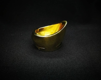 Temujin Handmade Brass Archery Cylindrical Thumb Ring - Modern Classic Ming Chinese style