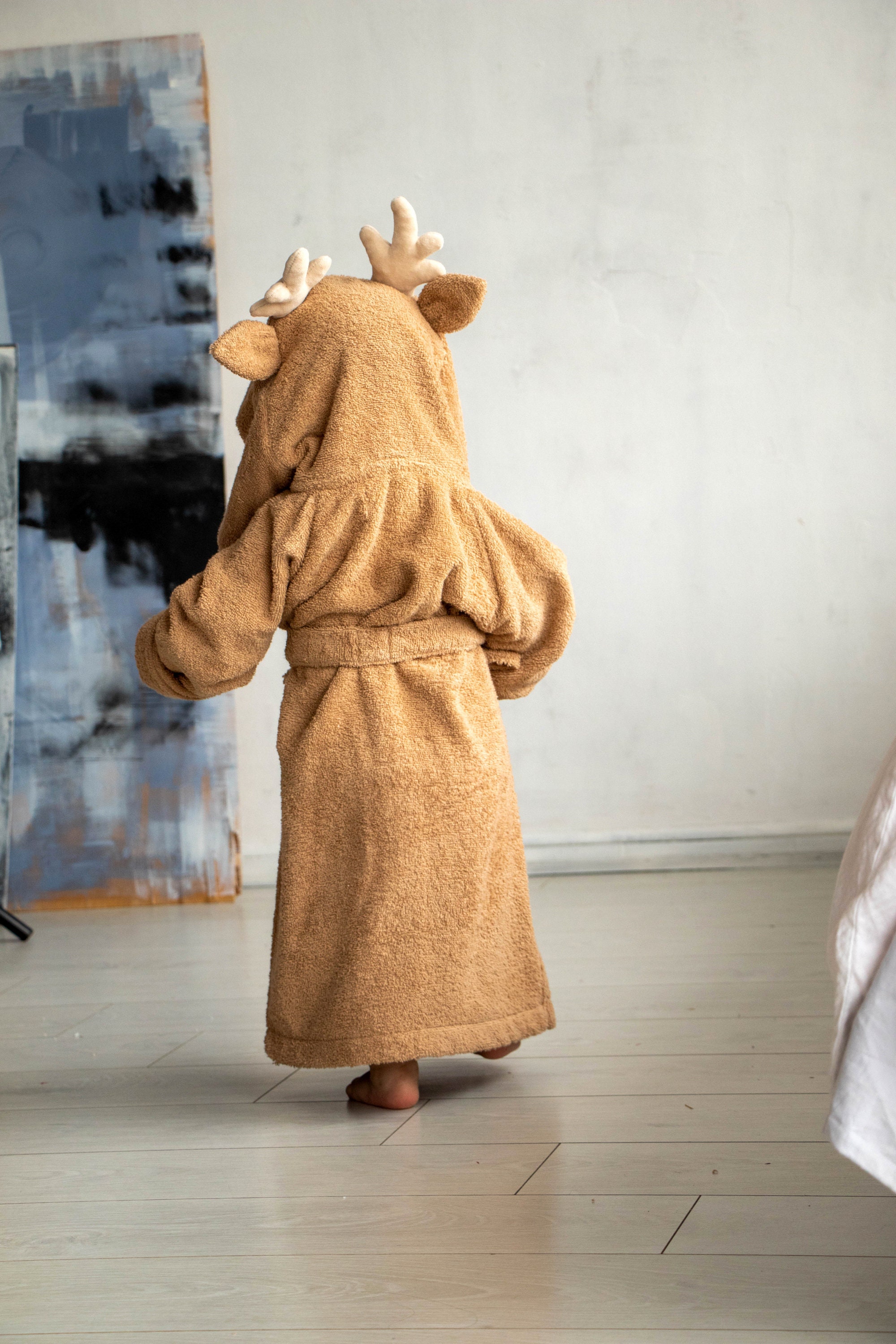 Personalized kids robe Deer Lounge robe Toddler bathrobe Etsy