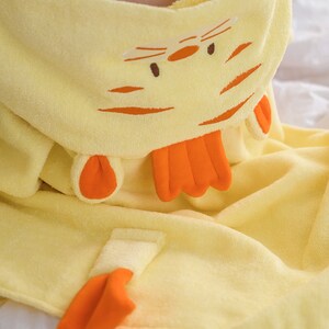 Babyhug Knit Terry Full Sleeves Hooded Bath Robe with Tiger Patch - Blue