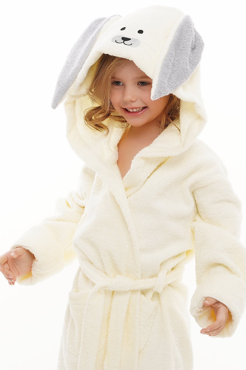 Personalized Toddler bathrobe Rabbit with ears hooded robe Etsy