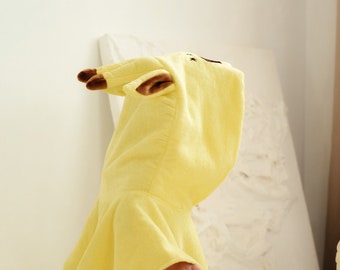 Hooded poncho robe GIRAFFE - Custom beach towel - Baby hooded towel - Personalized baby gift - Hooded pool towel