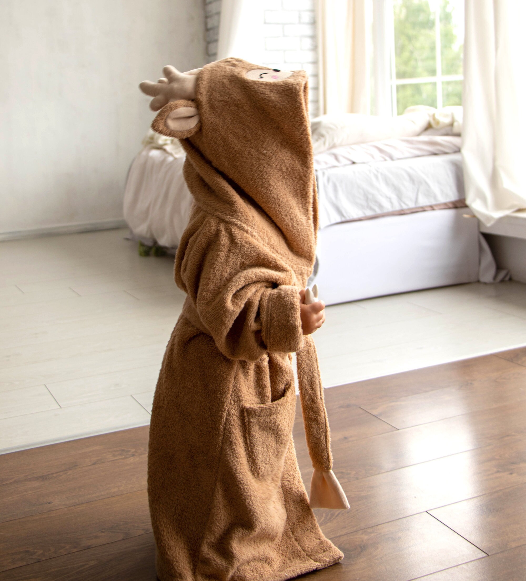 Personalized kids robe Deer Lounge robe Toddler bathrobe Etsy