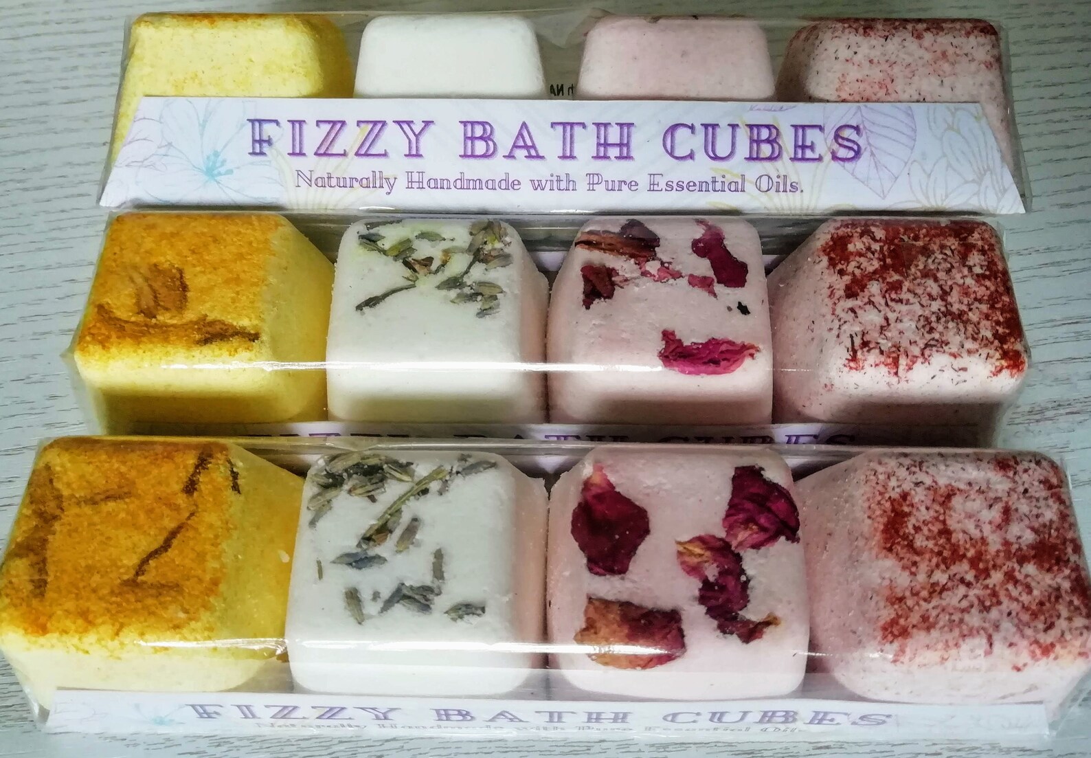 4 Fizzy Bath Cubes Mix Natural Bath Bombs Foot soak Etsy