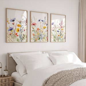 Wildflower Prints Floral Botanical Prints Modern Farmhouse Wall Decor Minimalist Modern Art Boho Wall Decor Floral Prints