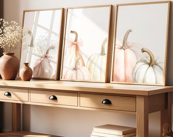 Pumpkin Wall Art, Fall Wall Decor, Fall Decoration, Thanksgiving Wall Art, Friendsgiving Decor Pastel