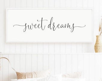 SWEET DREAMS SIGN - Home Decor, Over the Bed Wall Decor, Bedroom Wall Art