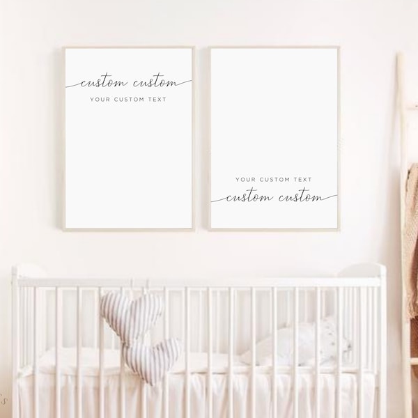Custom Nursery Digital Print for Baby Room Sign, Girl Nursery Decor, Boy Room Wall Art, Printable Wall Art, Affordable Home Decor