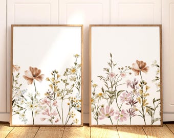 Boho Nursery Wall Art, Wildflower Nursery Decor, Botanical Print, Floral Nursery, Girl Nursery Decor, Flower Nursery, Floral Wall