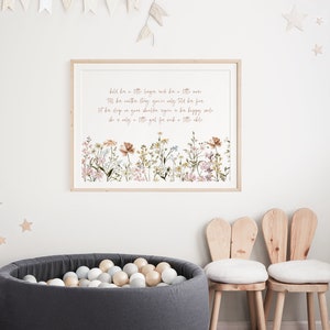 Nursery Wall Art with Popular Nursery Quote for Baby Girl | Nursery Wall Decor with Wildflowers | Baby Shower Gift Nursery Print UNFRAMED