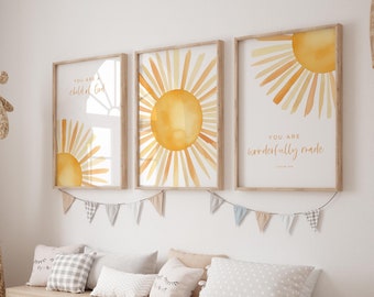 Christian Nursery Print Bible Verse Nursery Scripture Sunshine Wall Art Nursery Child of God Print Nursery Scripture Baby Shower Gift