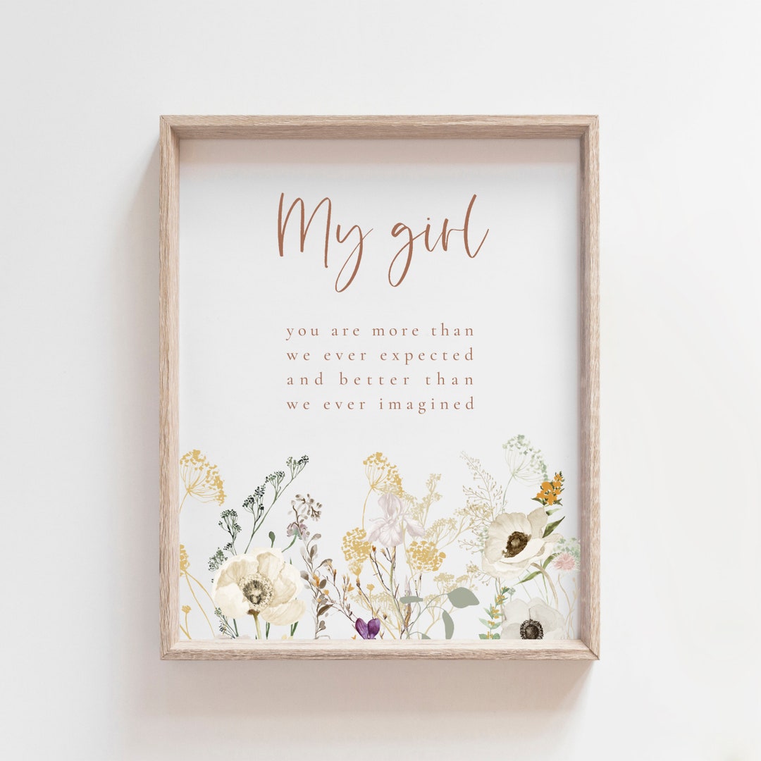 My Girl Nursery Print Baby Girl Room Wall Art With Etsy