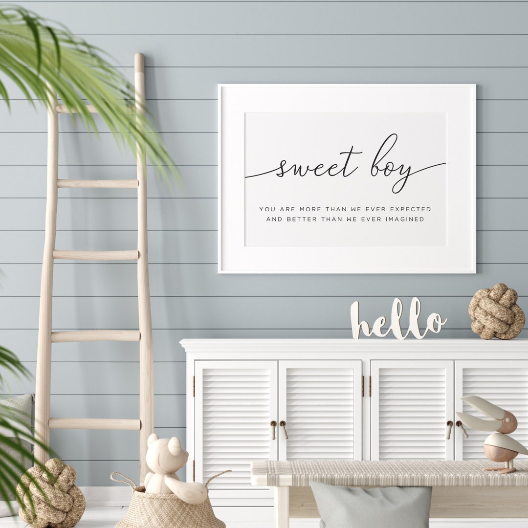 Nursery Decor Boy Nursery Wall Art Boy Nursery Wall Decor Sweet Boy