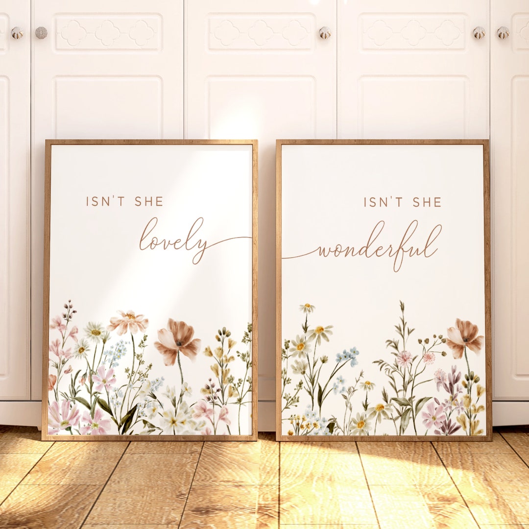 Boho Nursery Wall Art, Wildflower Nursery Decor, Botanical Print ...