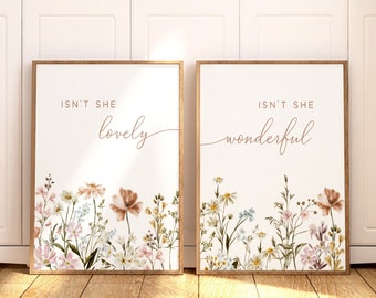Boho Nursery Wall Art, Wildflower Nursery Decor, Botanical Print, Floral Nursery Art, Girl Nursery Decor, Wildflower Prints, Gift