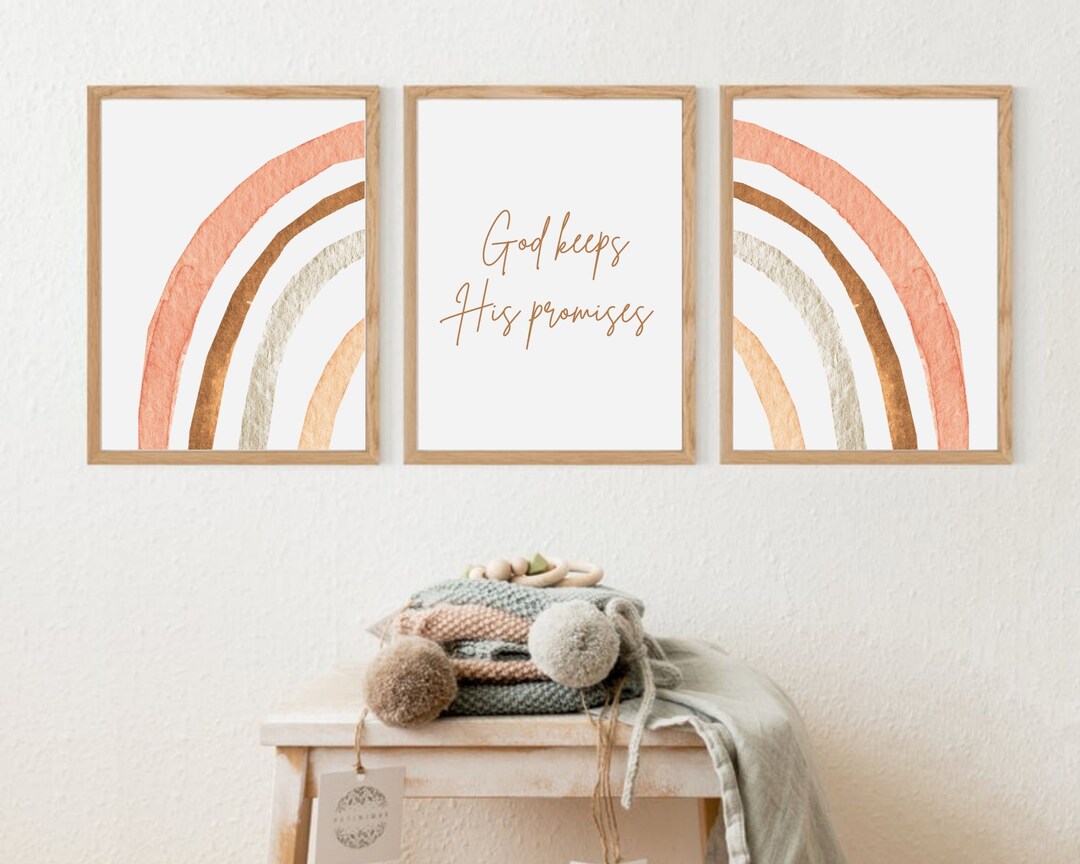 Christian Nursery Decor Rainbow Nursery Decor Christian Etsy
