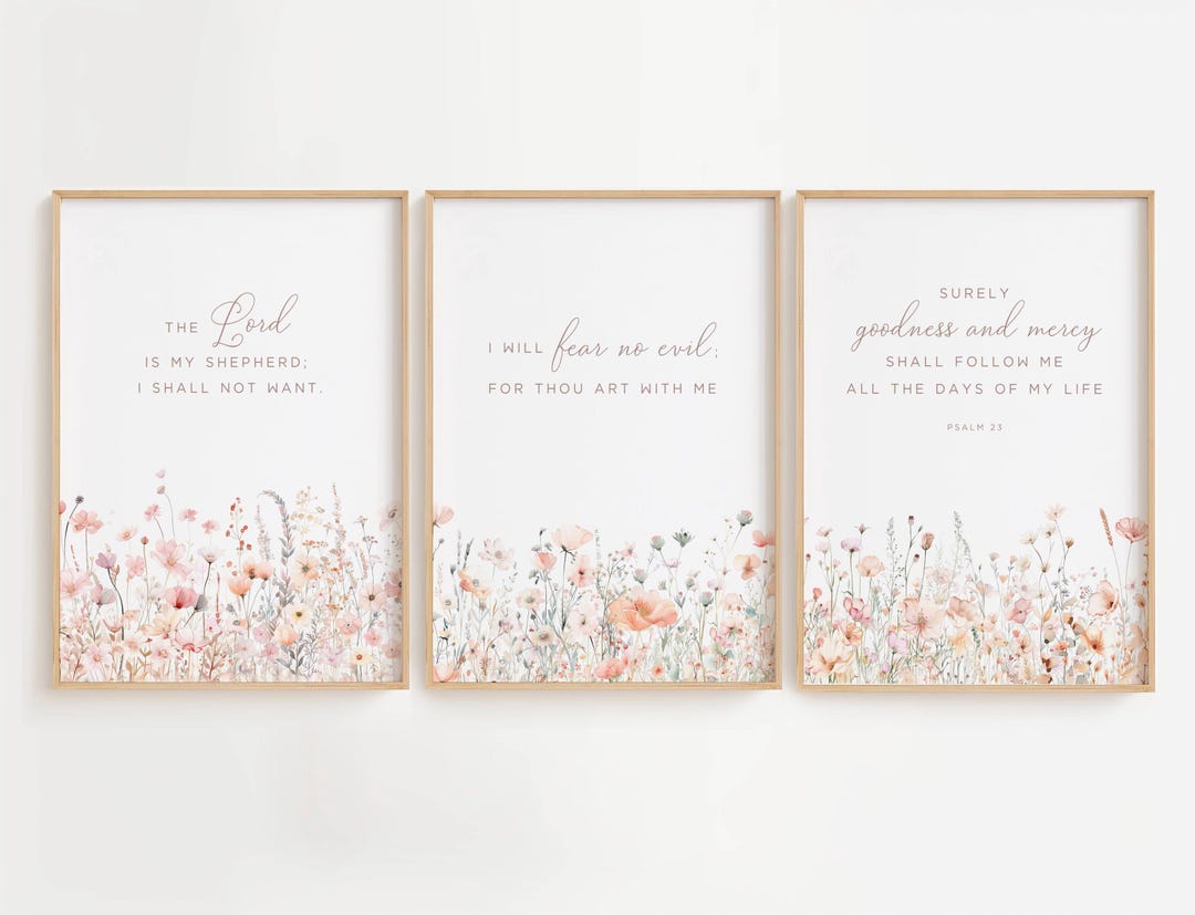 Bible Verse Wall Art, Botanical Wall Art, Nursery Scripture Wall Art ...