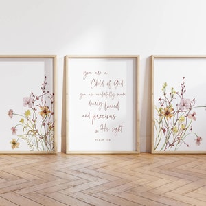 Child of God Wall Art Girl Nursery Wall Decor Children Christian Nursery Baby Room Prints Bible Verse Biblical Nursery Sign Baby Shower Gift