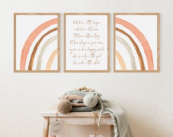 Rainbow Wall Art Girls Gallery Wall Girls Nursery Quotes Girls Room Decor Playroom Wall Art Girls Nursery Art Set of 4 Prints