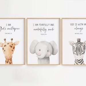 Bible Verse Nursery Art, Christian Nursery Decor, Nursery Scripture Art, Gender Neutral Nursery, Scripture Print, Woodland Animal Prints