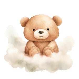 Teddy Bear Nursery Wall Art Neutral Teddy Bear Prints Cute Bear Posters Toddler Room Custom Name and Initial Nursery Print Sleepy Bear Print
