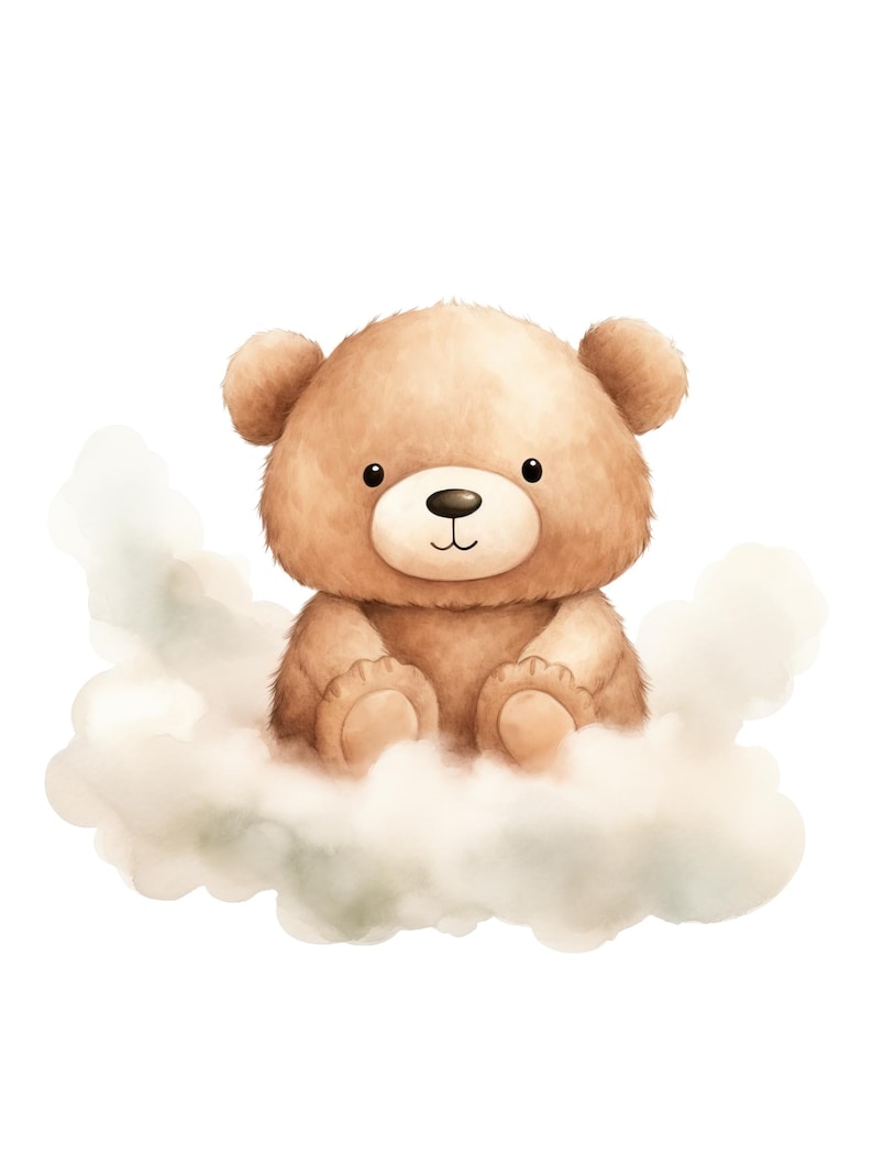 Teddy Bear Nursery Wall Art Neutral Teddy Bear Prints Cute Bear Posters Toddler Room Custom Name and Initial Nursery Print Sleepy Bear Print