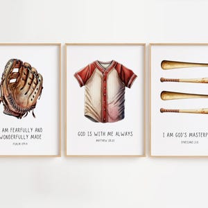 Baseball Prints Boy Room, Bible Verse Nursery Prints, Christian Nursery Wall Art Baseball Wall Art Nursery Baby Shower Gift Baseball Prints