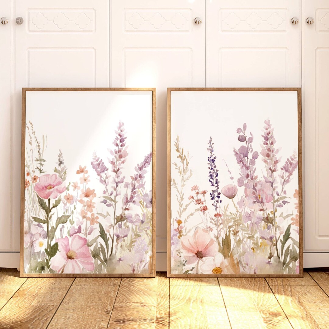 Botanical Wall Art Flower Wall Art Decor Boho Nursery Wall Art ...