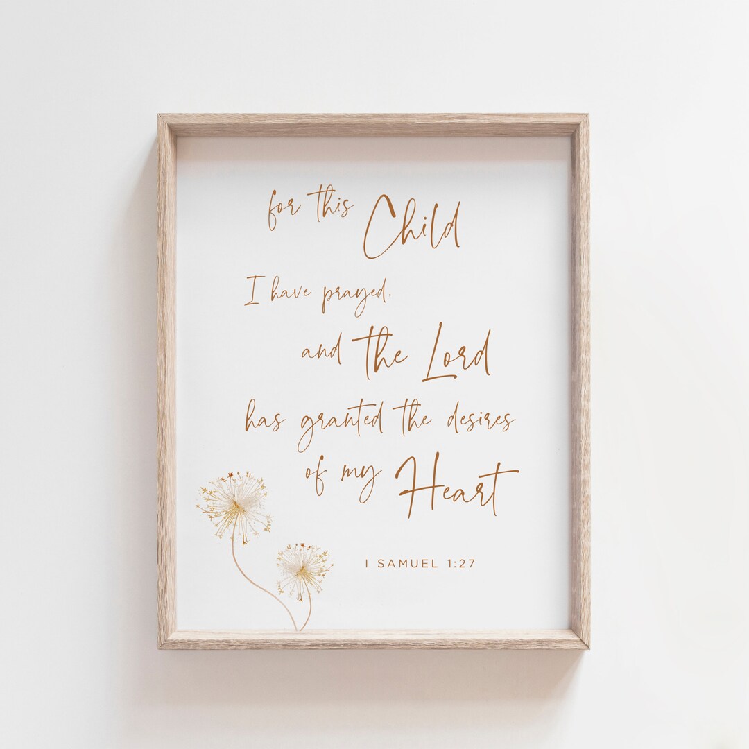 FOR THIS CHILD Christian Nursery Wall Art, Nursery Decor, Printable