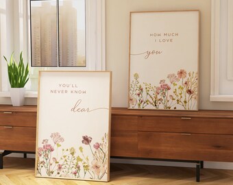 Nursery Wall Art Flower Prints, Wildflower Nursery Decor, Botanical Nursery Print, Floral Nursery Art, Girl Nursery Decor, Baby Shower Gift