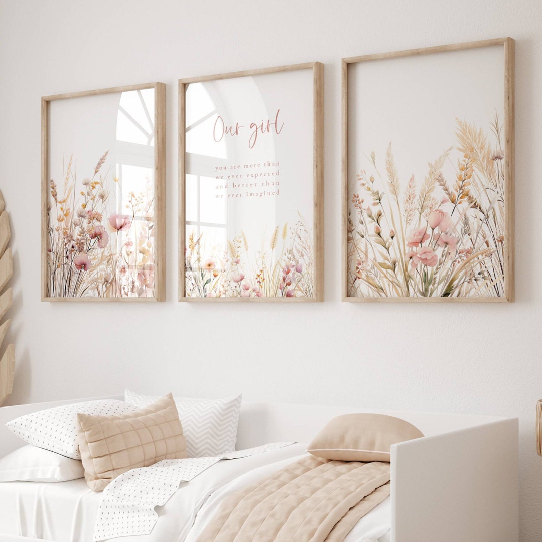 Wildflower Nursery Wall Art Boho Nursery Decor Botanical Print Floral ...