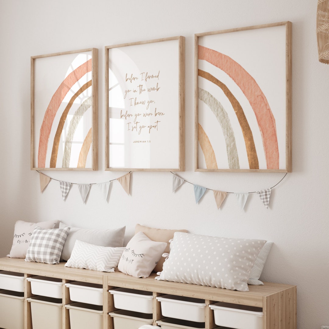 Christian Nursery Wall Art | Before I Formed You in the Womb | Rainbow ...