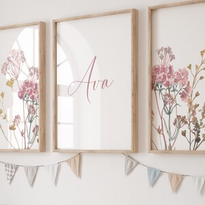 Girl Nursery Decor Nursery Name Sign Girl Baby Room Wall Art Nursery ...