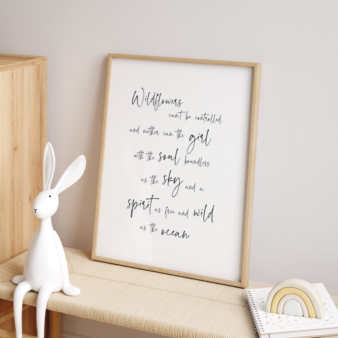 Nursery Wall Decor Girl Minimalist Wildflowers Nursery Wall Art Baby ...