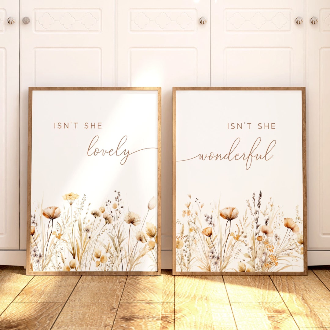 Botanical Nursery Wall Art Boho Wildflower Nursery Wall Art Flower ...