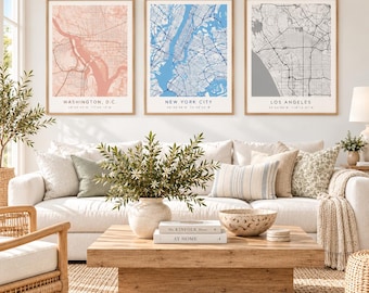 Custom City Map Print, Personalized Map Wall Art, Hometown Housewarming Gift