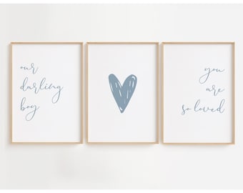 Boy Nursery Wall Art Boy Nursery Decor Baby Boy Room Decor Our Darling Boy Baby Room Decor Nursery Art Boy Baby Shower Gift Idea