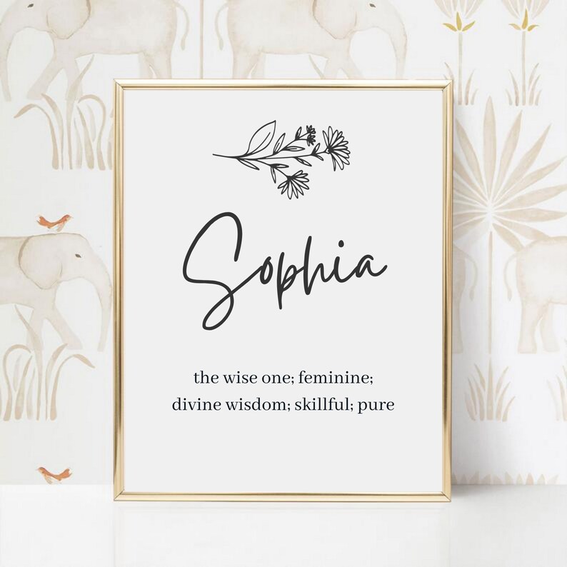 Baby Name Meaning Sign Name Meaning Printable Baby Name | Etsy