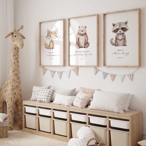 Bible Verse Nursery Art, Christian Nursery Decor, Nursery Scripture Art, Gender Neutral Nursery, Scripture Print, Woodland Animal Prints