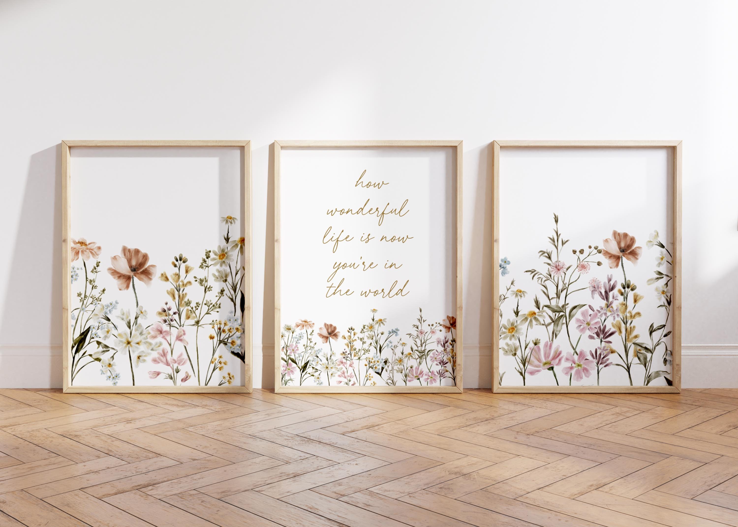 Girl Nursery Prints Wildflower Girl Room Wall Art Nursery Botanical ...