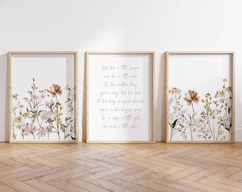 Boho Nursery Wall Art Wildflower Nursery Decor Botanical Print Floral Nursery Girl Nursery Decor Flower Nursery Print Set Floral Baby Gift
